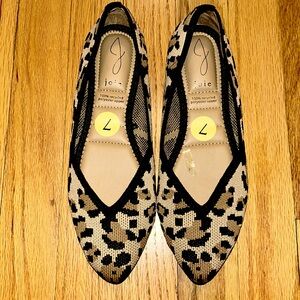Joie Leopard Print Flats in Black and Tan
